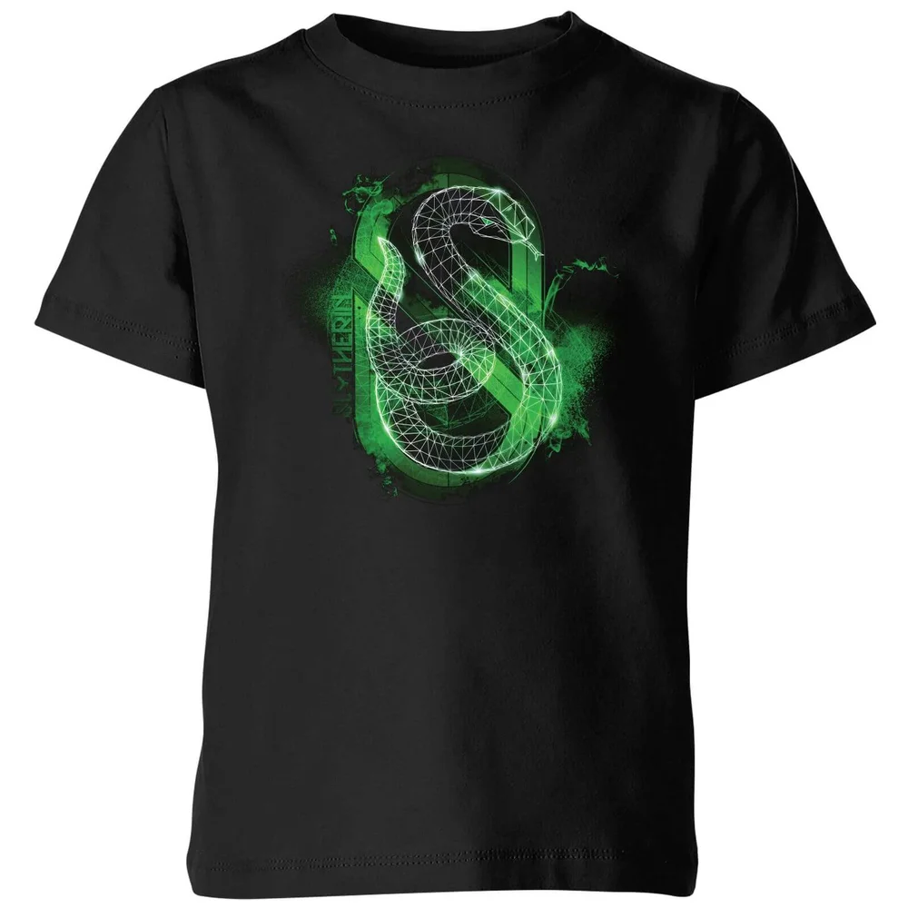 Harry Potter Slytherin Geometric Kids' T-Shirt - Black - 3-4 Years Image 1