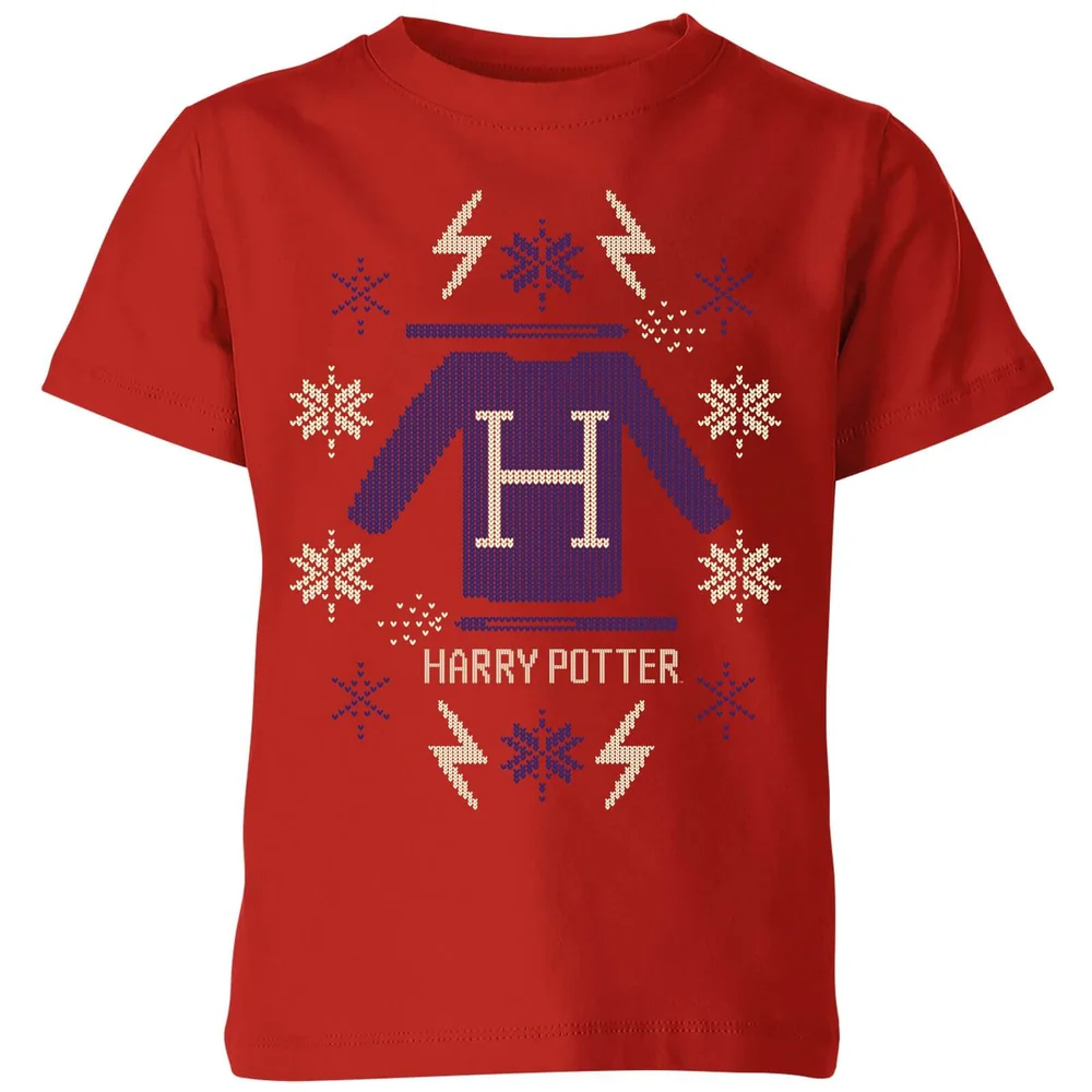 Harry Potter Christmas Sweater Kids' T-Shirt - Red - 3-4 Years Image 1
