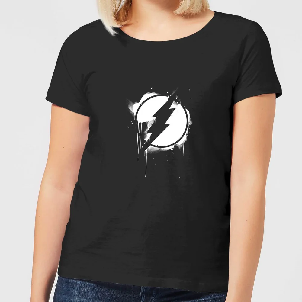 Justice League Graffiti The Flash Women's T-Shirt - Black - S Image 1