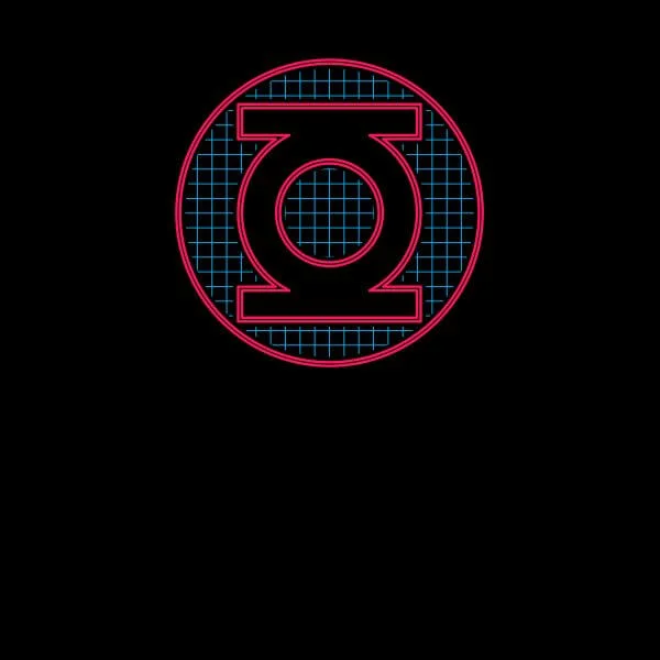 Justice League Green Lantern Retro Grid Logo Women's T-Shirt - Black