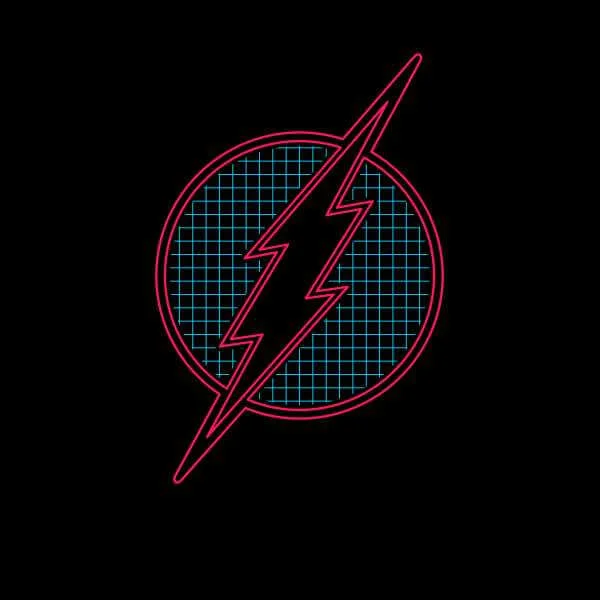 Justice League Flash Retro Grid Logo Sweatshirt - Black
