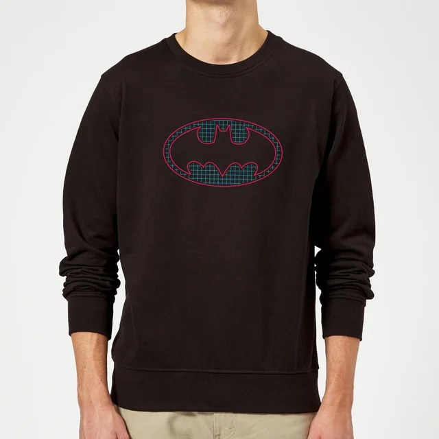 Justice League Batman Retro Grid Logo Sweatshirt - Black