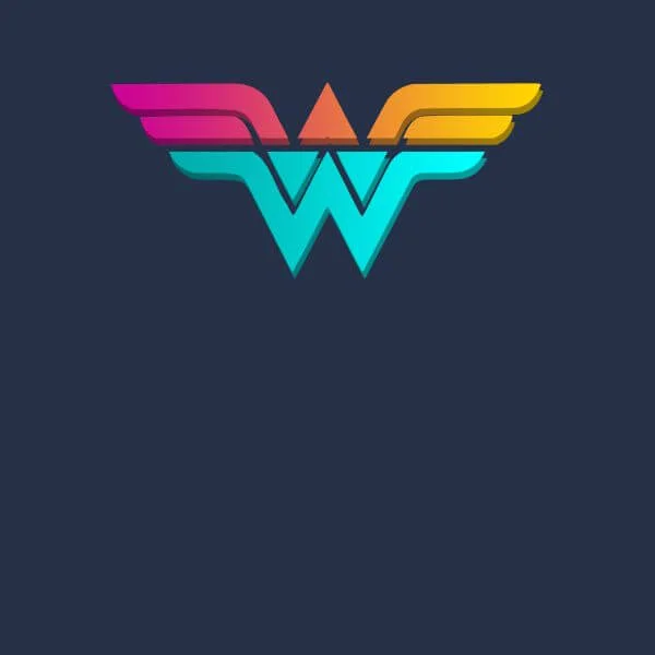 Justice League Neon Wonder Woman Women's T-Shirt - Navy