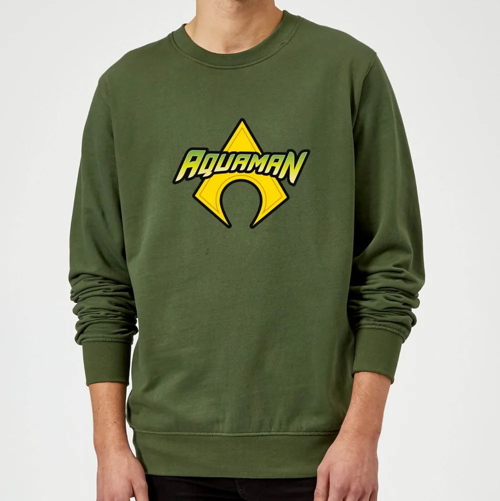 Justice League Aquaman Logo Sweatshirt - Forest Green - XL - Forest Green Image 1