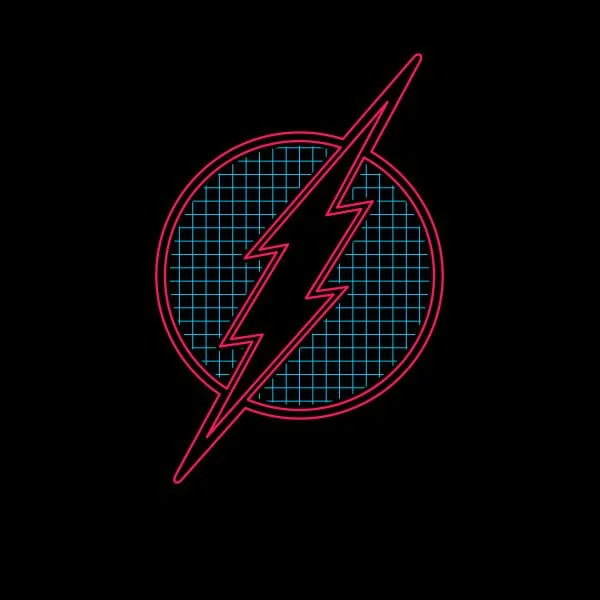 Justice League Flash Retro Grid Logo Women's T-Shirt - Black