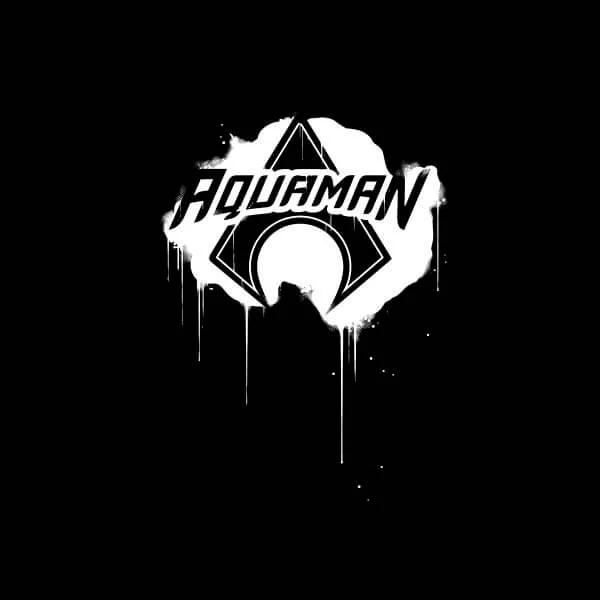 Justice League Graffiti Aquaman Women's T-Shirt - Black