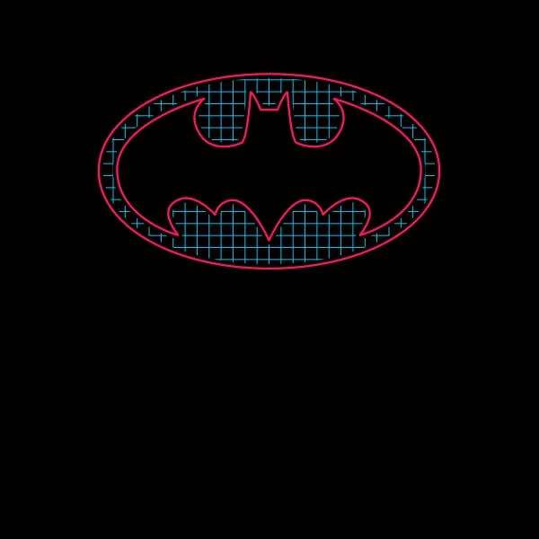 Justice League Batman Retro Grid Logo Women's T-Shirt - Black