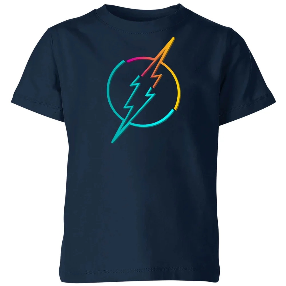Justice League Neon Flash Kids' T-Shirt - Navy - 9-10 Years Image 1
