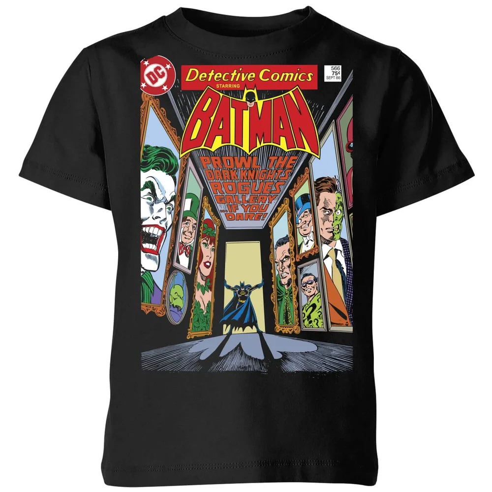 Batman The Dark Knight's Rogues Gallery Cover Kids' T-Shirt - Black - 3-4 Years Image 1