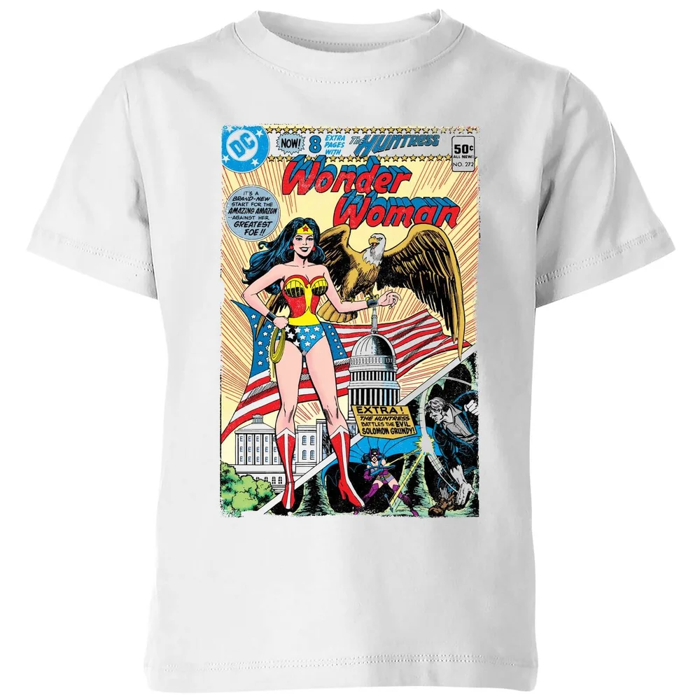Justice League Wonder Woman Cover Kids' T-Shirt - White - 3-4 Years Image 1