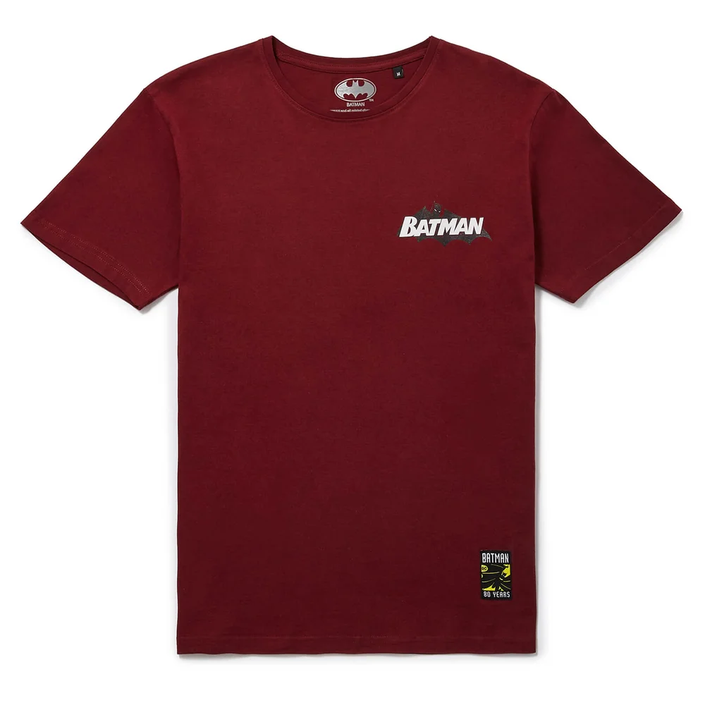 Batman 80th Anniversary '00s League T-Shirt - Burgundy - S Image 1