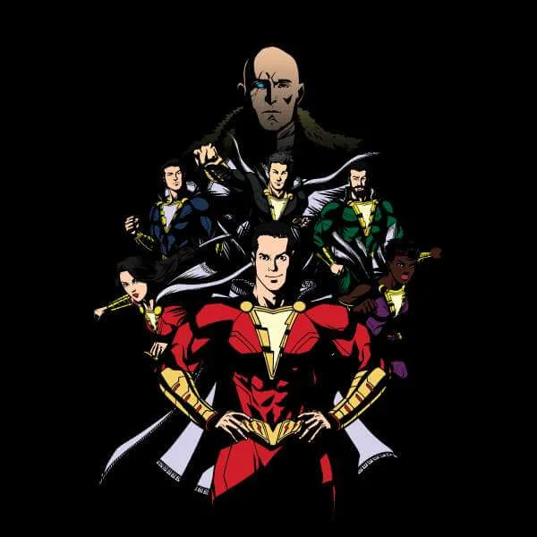 Shazam Team Up Hoodie - Black