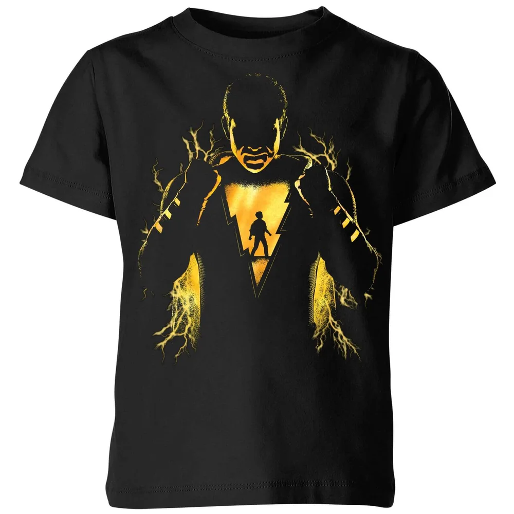 Shazam Lightning Silhouette Kids' T-Shirt - Black - 3-4 Years Image 1