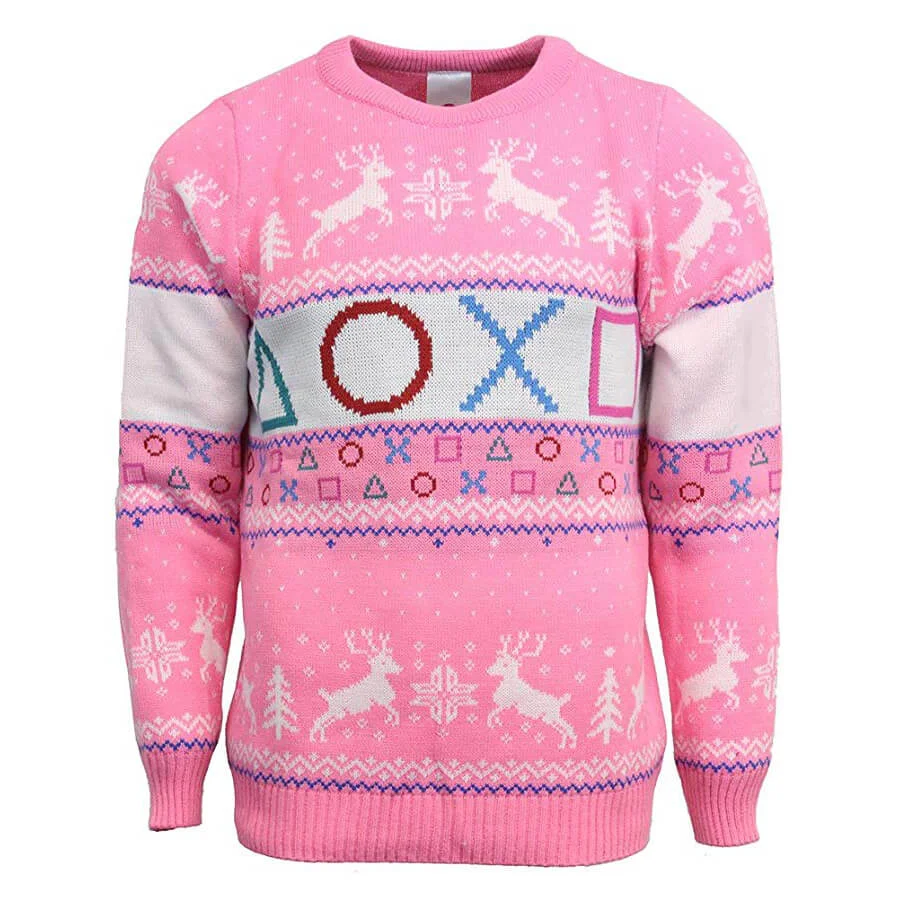 PlayStation Official Pink Knitted Christmas Sweater - S Image 1