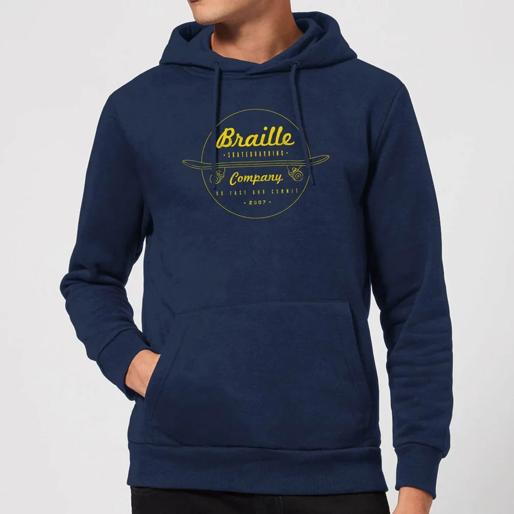 Limited Edition Braille Skate Company Hoodie - Navy - S Image 1