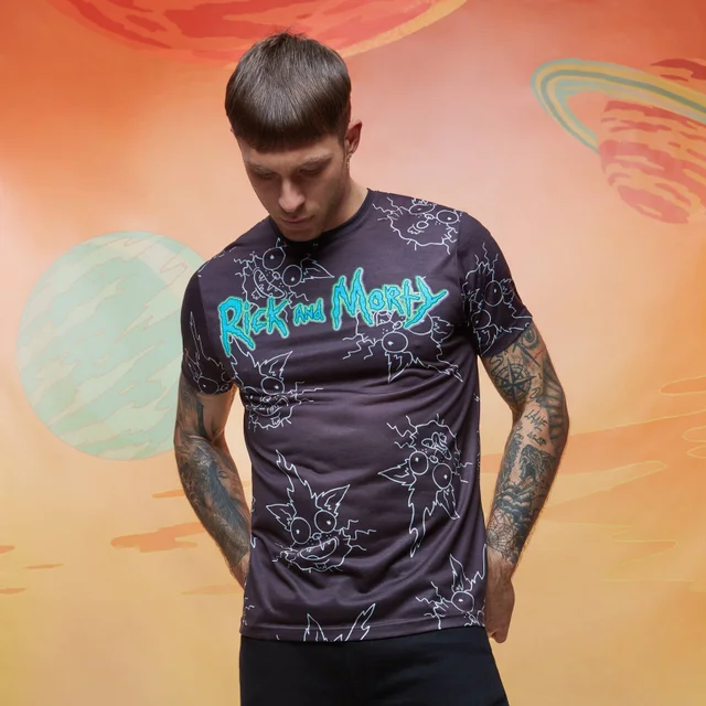 Rick & Morty Squanchy Sublimated T-Shirt - Black