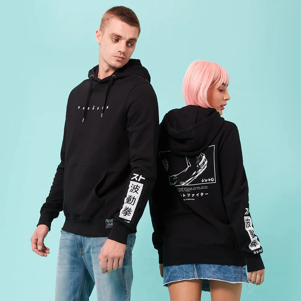 Street Fighter Arcade Hadoken Hoodie - S - Black Image 1