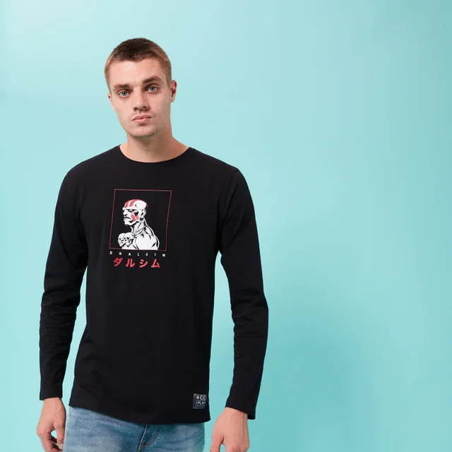 Street Fighter Arcade Dhalsim Long Sleeved Unisex T-Shirt - Black