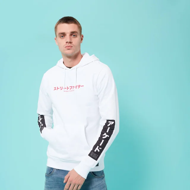 Street Fighter Arcade Line Up Unisex Hoodie - White