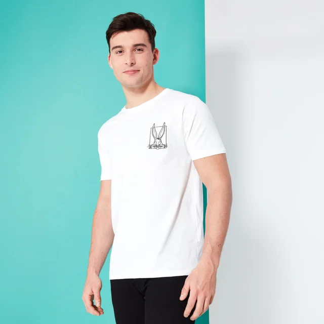 Looney Tunes Kaboom Collection Buggs Bunny Embroidered Men's T-Shirt - White