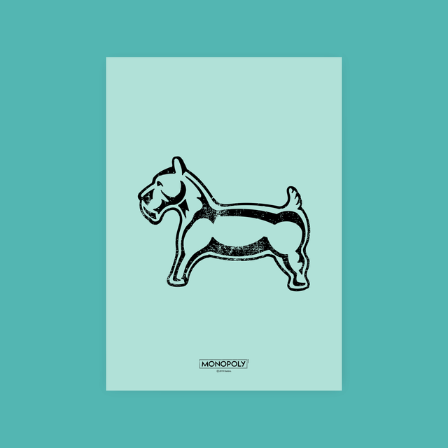 Monopoly Dog Letterpress Art Print