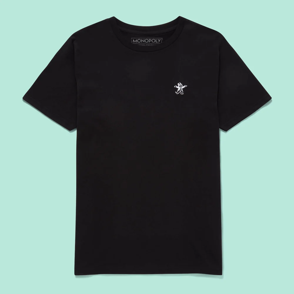 Monopoly Mr Monopoly Embroidered T-Shirt - Black - S Image 1