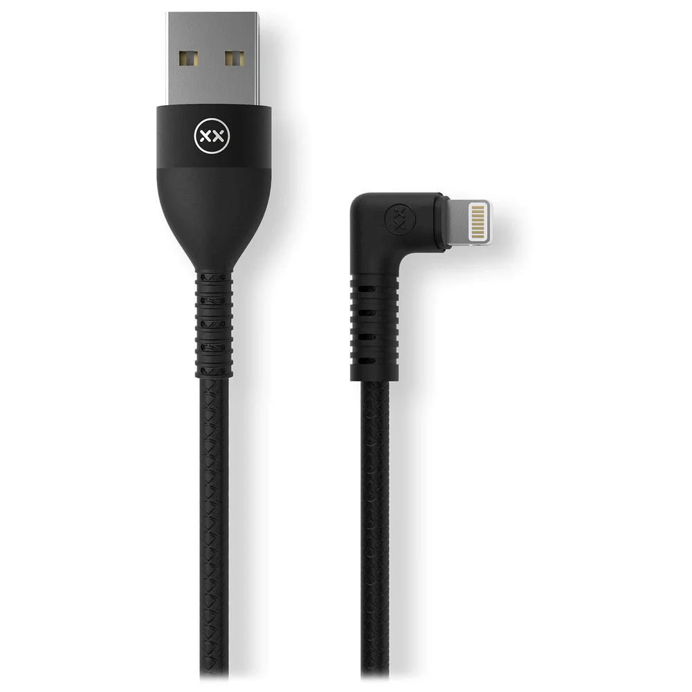 Mixx 1.2 Meter - USB A to Lightning - Right Angle - MFI Version - Black Image 1