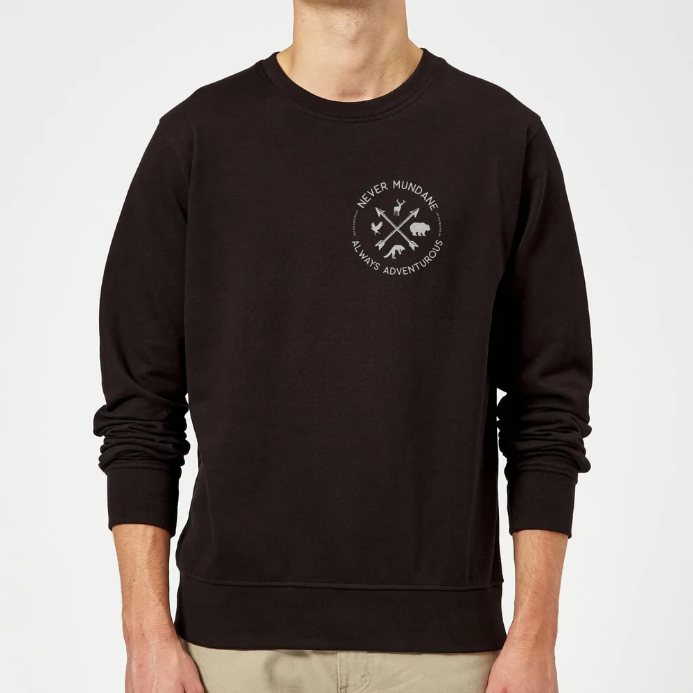 Never Mundane Pocket Print Sweatshirt - Black - S - Black Image 1