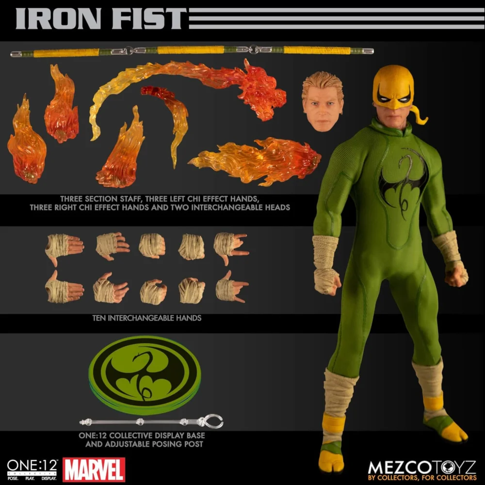 Mezco One:12 Collective Marvel Comics Iron Fist Figure Image 1