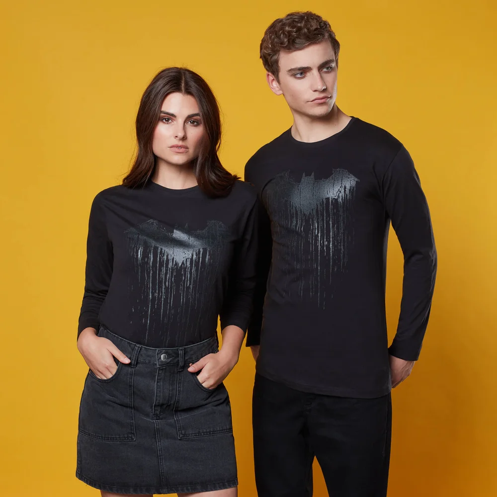 Batman Skull Long Sleeved T-Shirt - Black - S Image 1