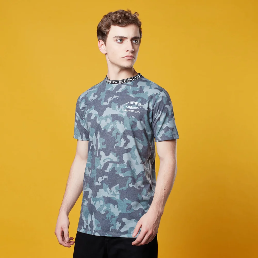 Batman Camo Neck Ribbed T-Shirt - Khaki - M Image 1