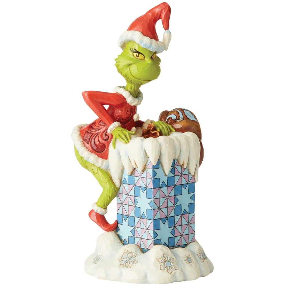 The Grinch By Jim Shore Grinch Climbing into Chimney Figurine Image 1