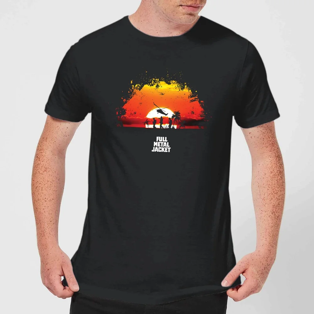 Full Metal Jacket Sunset Distressed Men's T-Shirt - Black - S - Black Image 1