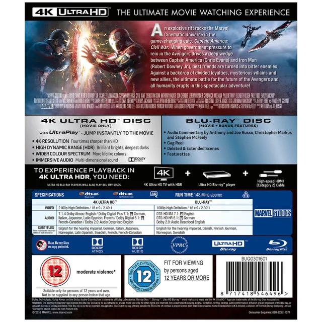 Captain America Civil War - 4K Ultra HD