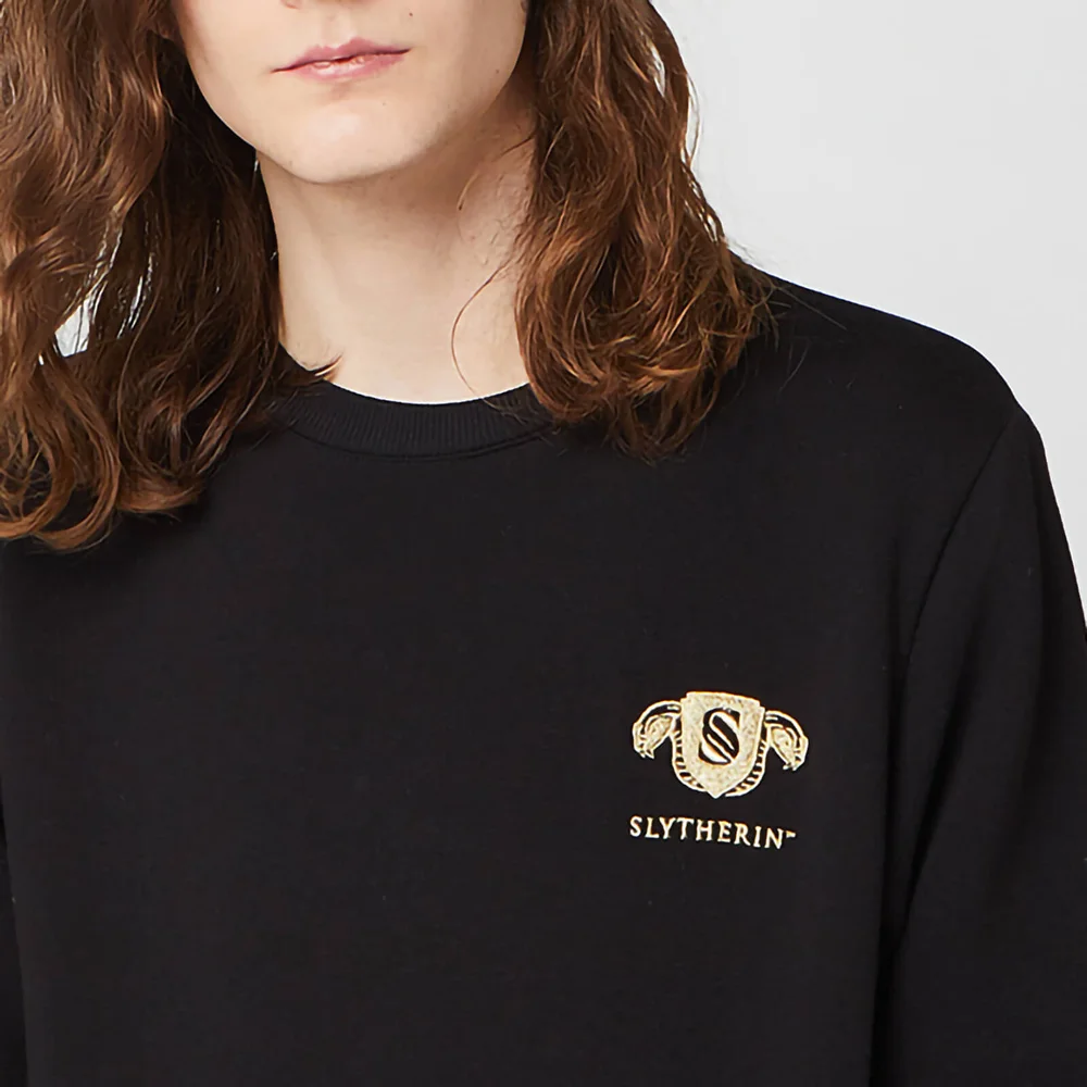 Harry Potter Slytherin Unisex Embroidered Sweatshirt - Black - S Image 1