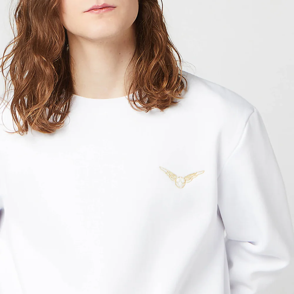 Harry Potter Golden Snitch Unisex Embroidered Sweatshirt - White - S Image 1