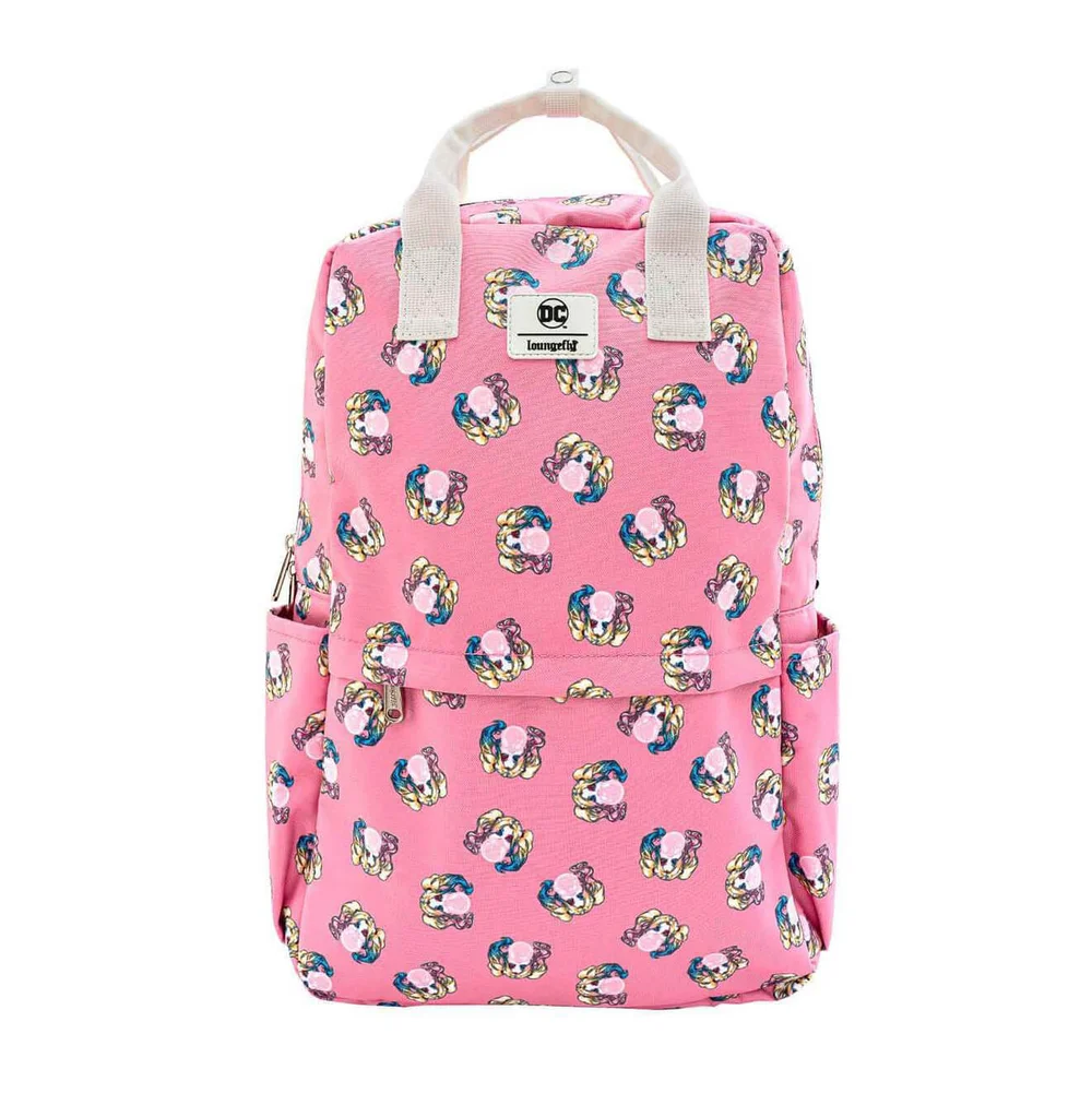 Loungefly DC Comics Harley Quinn Bubble Gum Nylon Square Backpack Image 1