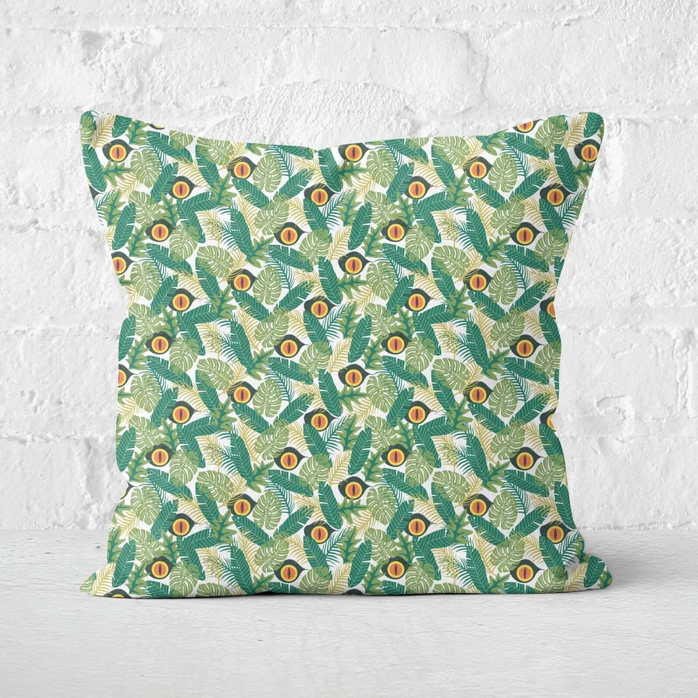 Green Jurassic Park Square Cushion 40x40cm - 40x40cm - Soft Touch Image 1