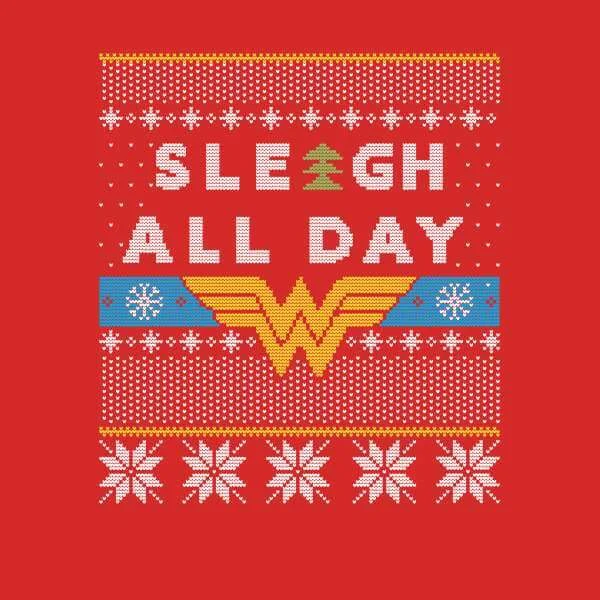 Wonder Woman 'Sleigh All Day Christmas Sweater - Red