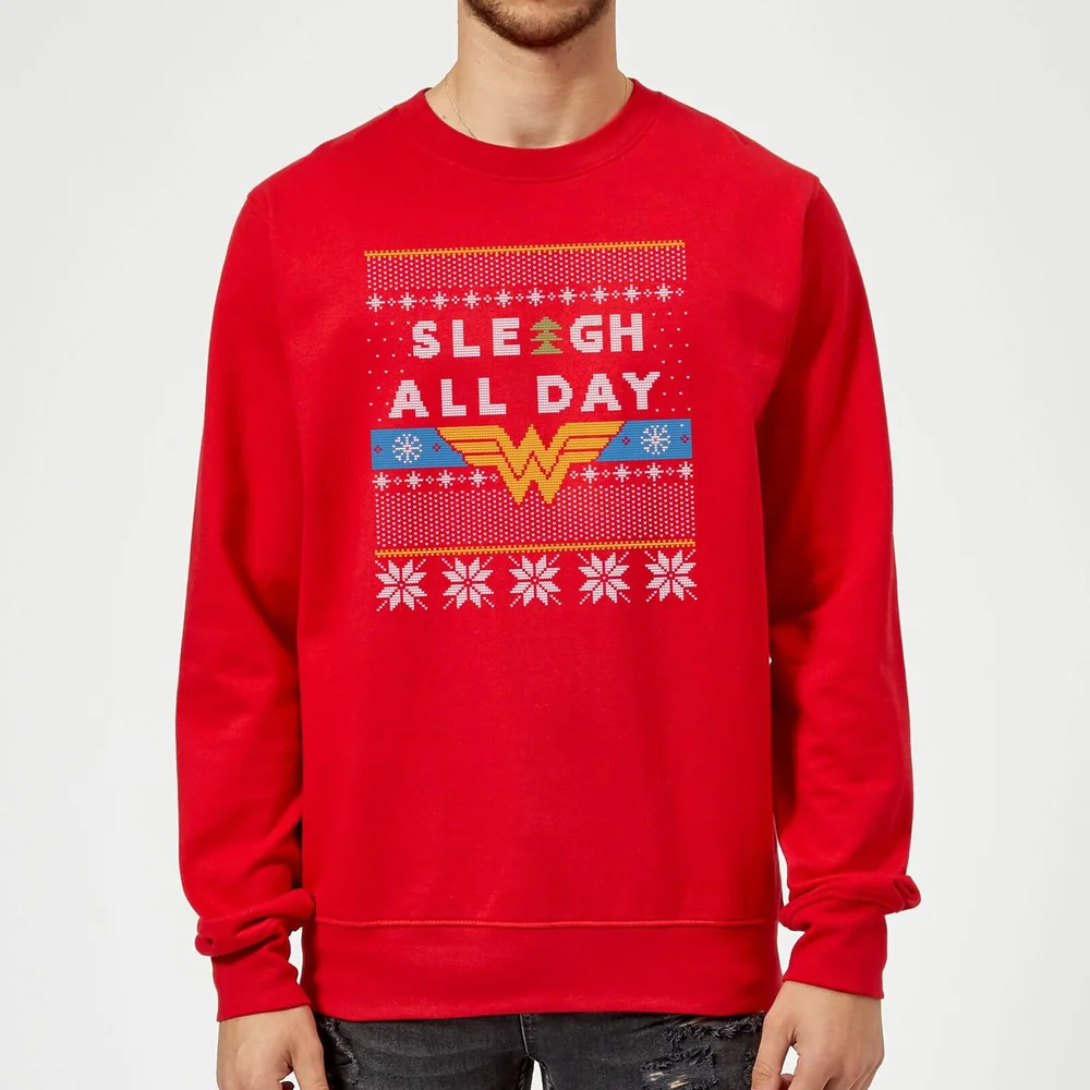 Wonder Woman 'Sleigh All Day Christmas Sweater - Red - S Image 1