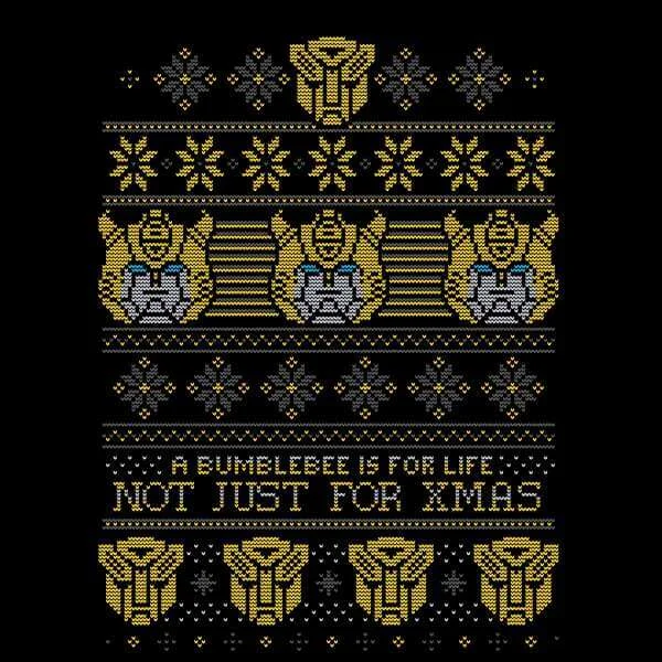 Bumblebee Classic Ugly Knit Christmas Sweater - Black