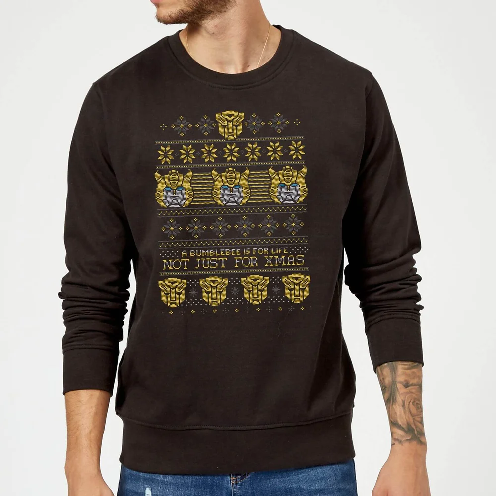 Bumblebee Classic Ugly Knit Christmas Sweater - Black - S Image 1