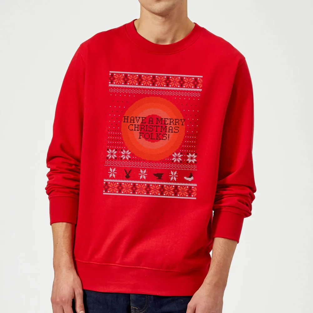 Looney Tunes Knit Christmas Sweater - Red - S Image 1