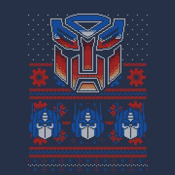 Autobots Classic Ugly Knit Christmas Sweater - Navy