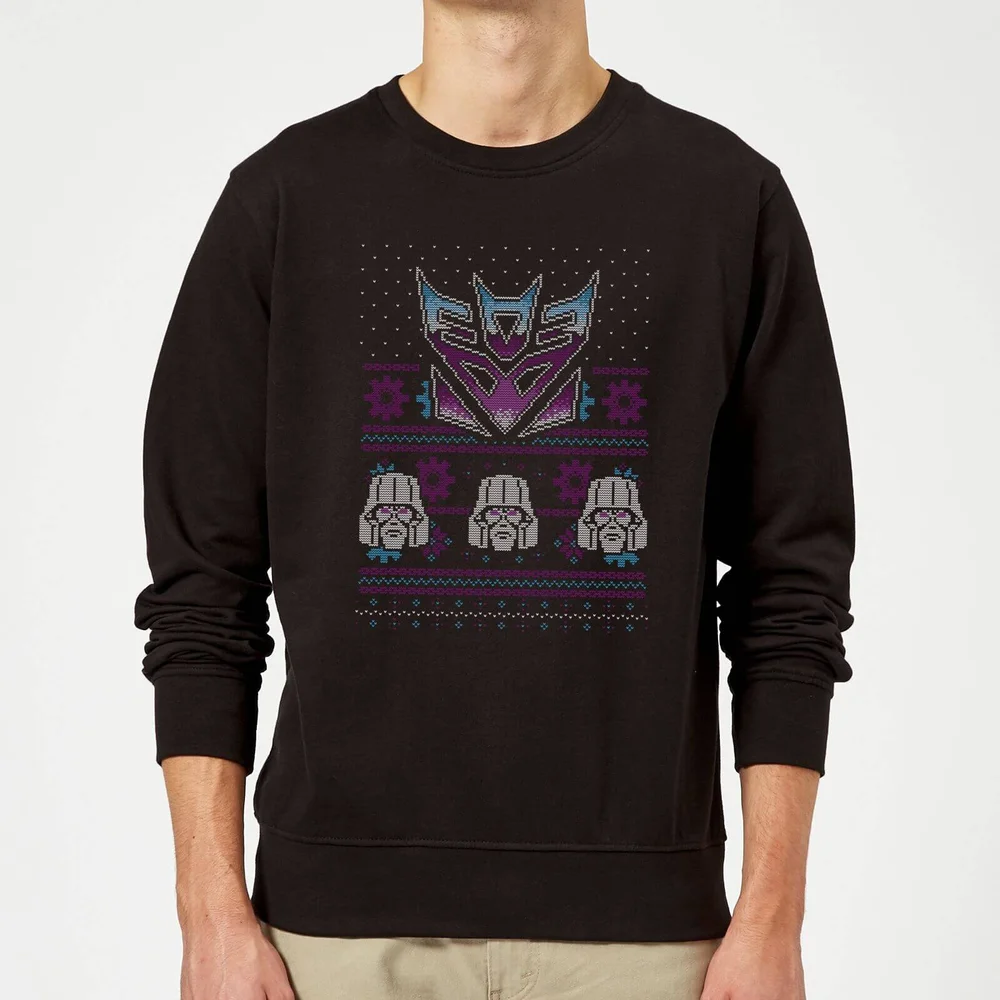 Decepticons Classic Ugly Knit Christmas Sweater - Black - S Image 1