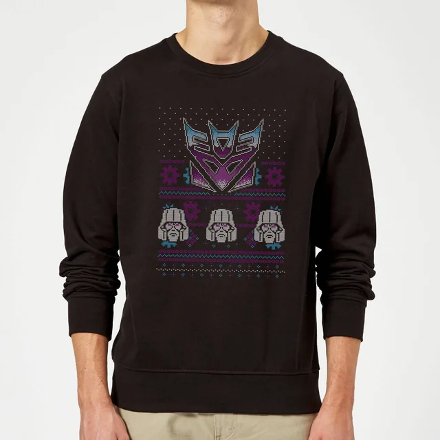 Decepticons Classic Ugly Knit Christmas Sweater - Black