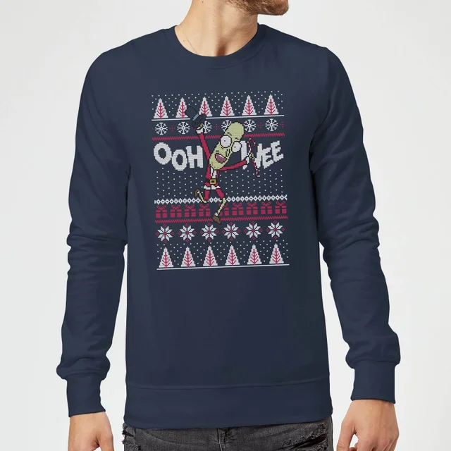 Rick and Morty Ooh Wee Christmas Sweater - Navy
