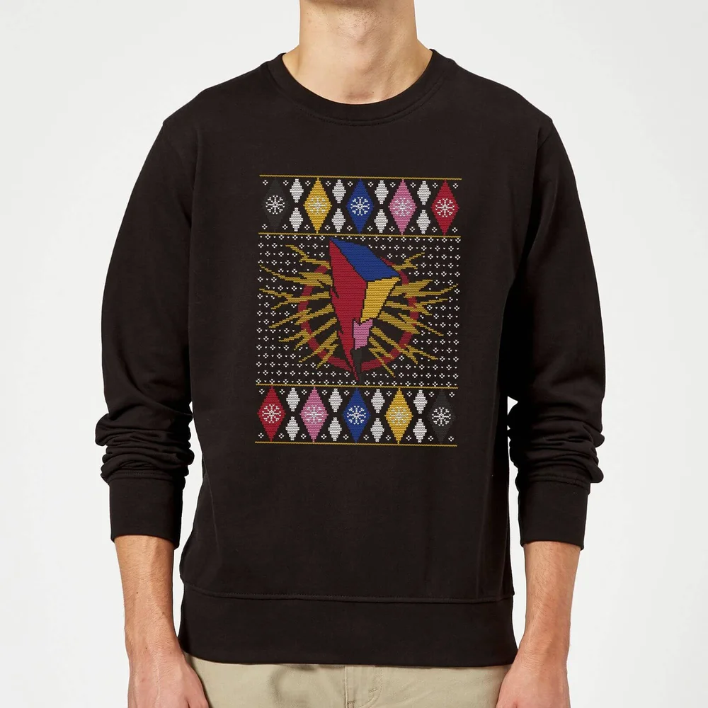 Power Rangers Christmas Sweater - Black - S Image 1