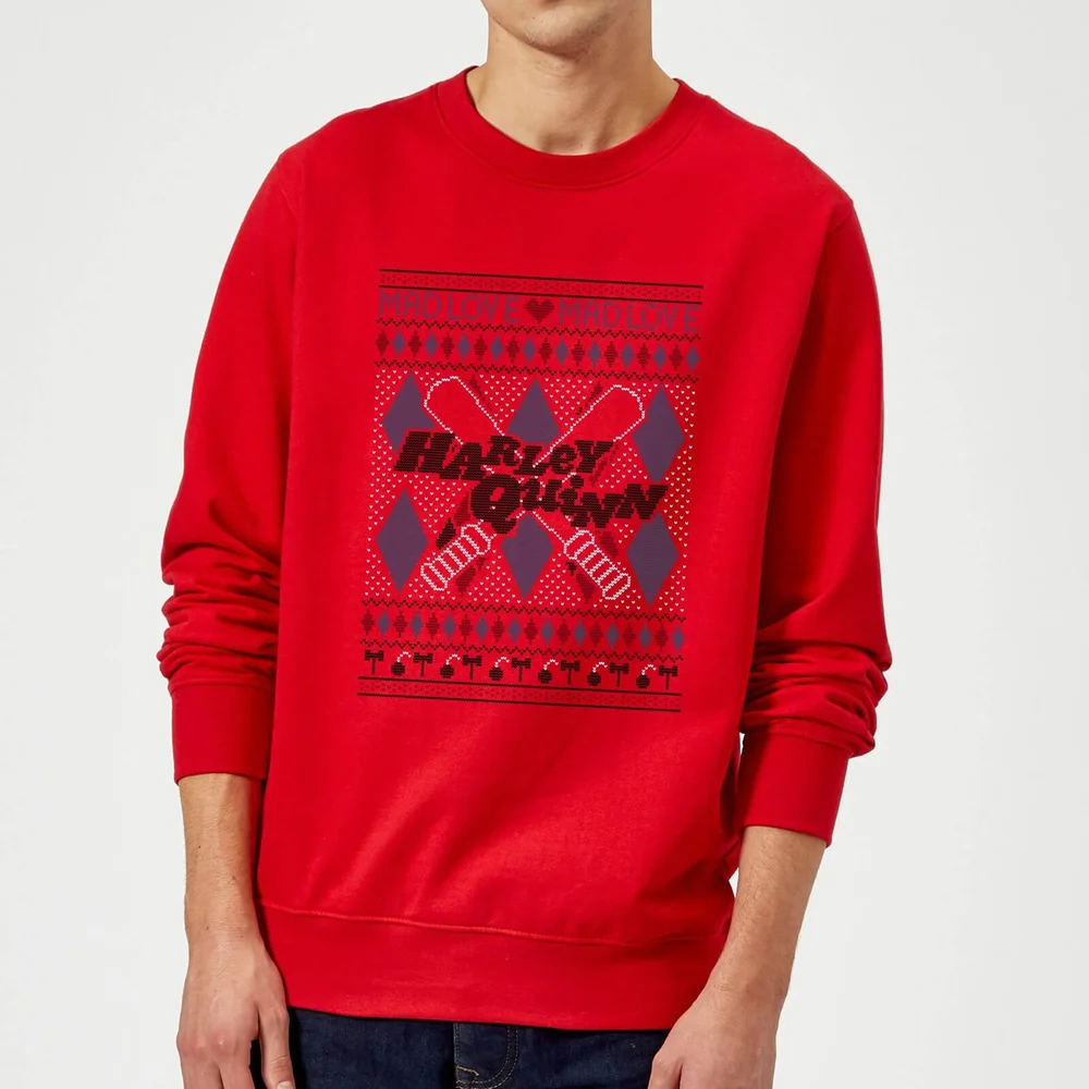 Harley Quinn Christmas Sweater - Red - S Image 1