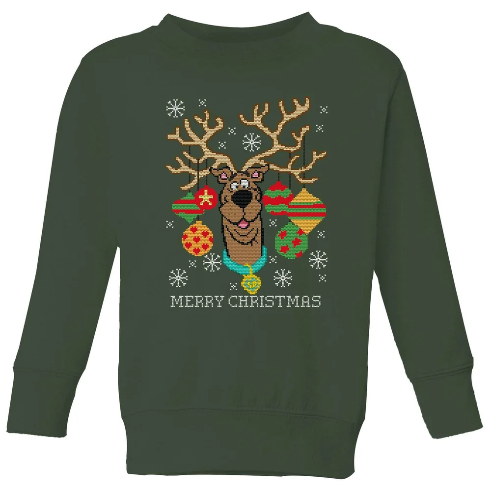 Scooby Doo Kids' Christmas Sweater - Forest Green - 5-6 Years Image 1